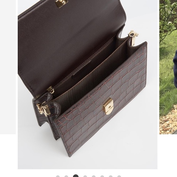 mini flap bag brown croc